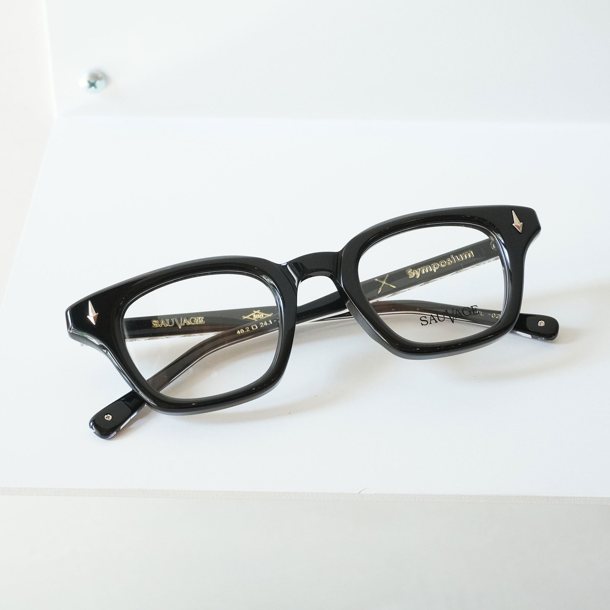 SAUVAGE メガネ(度あり) ケース付き SAUVAGE サバージュ / SYMPOSIUM / BLACK / メガネ – KRANC OPTICAL