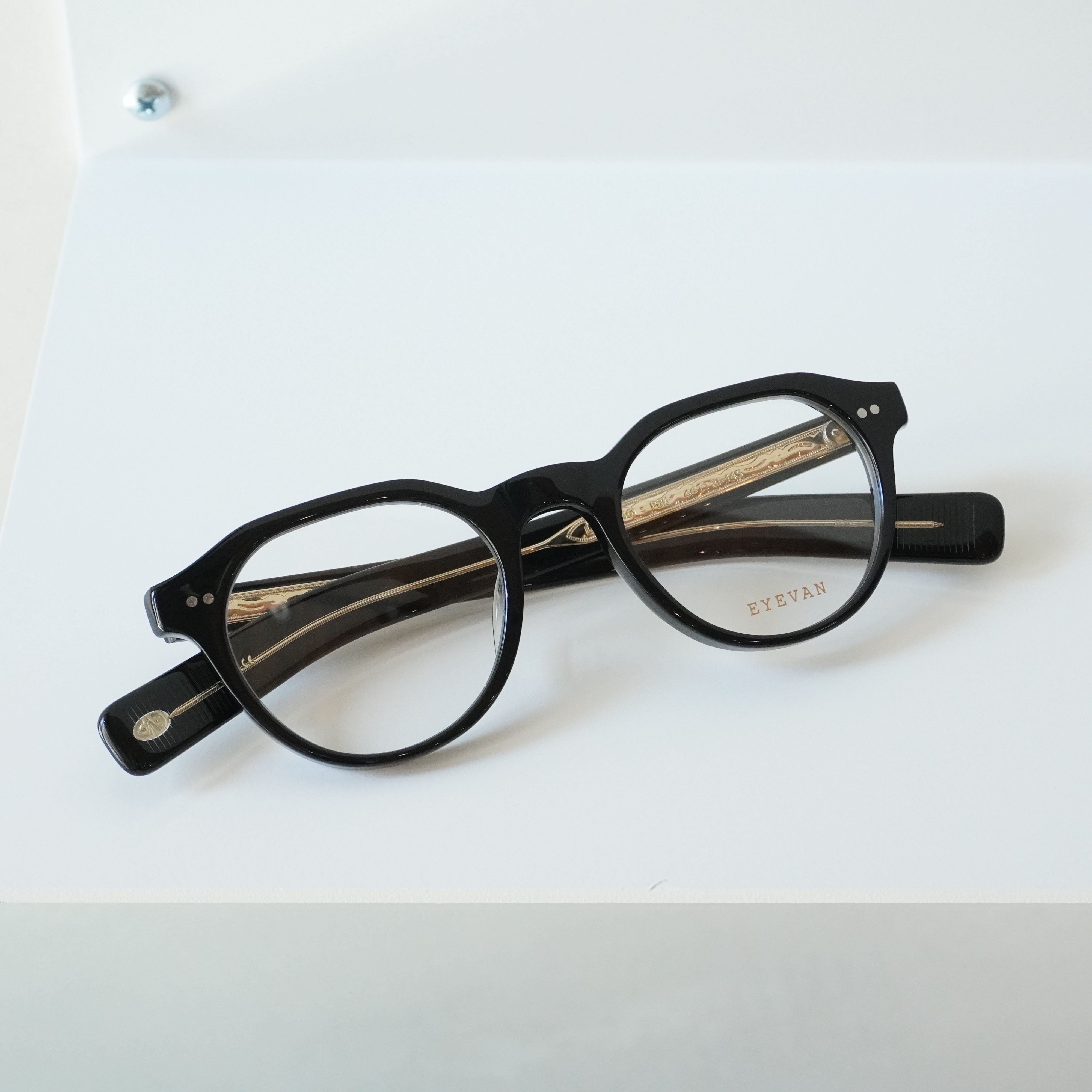 EYEVAN アイヴァン / LUBIN(46) ルビン46 / PBK (PIANO BLACK) ブラック 黒 / メガネ – KRANC  OPTICAL