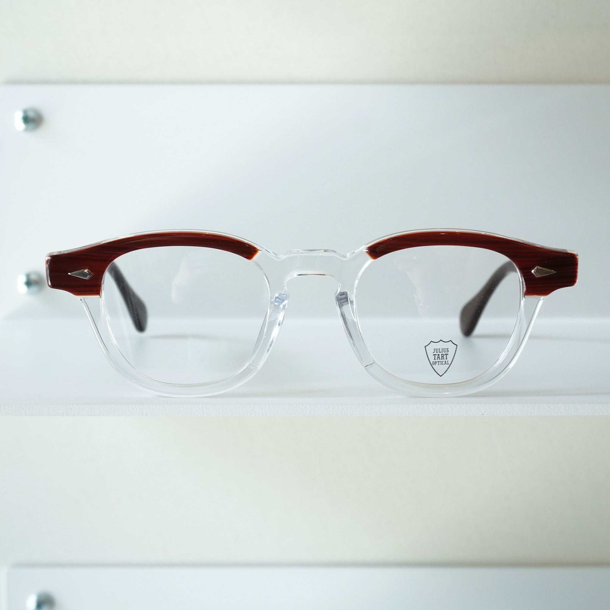 JULIUS TART OPTICAL ジュリアス タート オプティカル / AR (Bridge: 22mm) / Red Wood Clear  レッド ウッド クリア / メガネ – KRANC OPTICAL